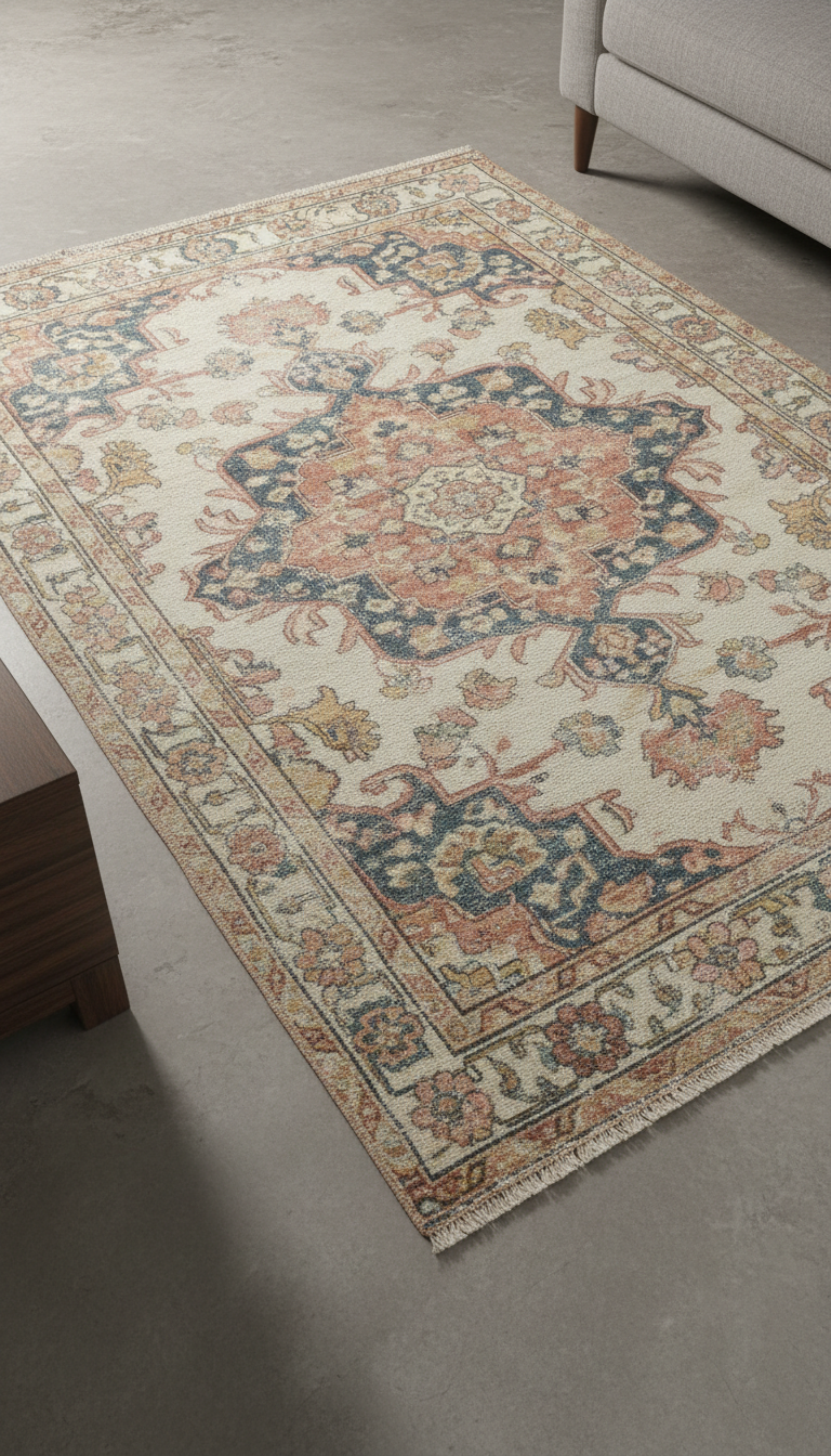 Distressed Persian Entry Rug