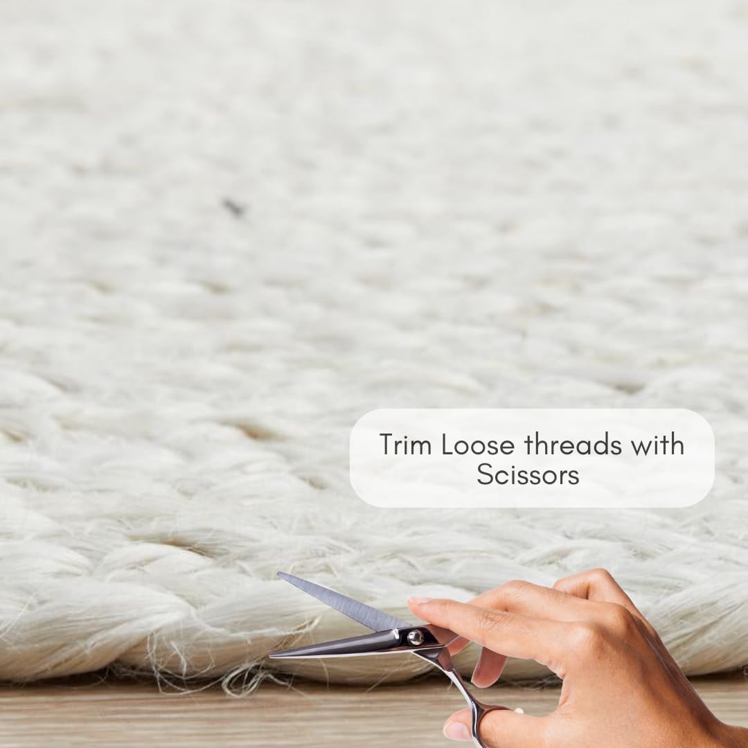 6ft Off-White Reversible Braided Jute Round Rug