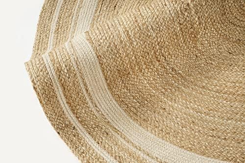 7ft Reversible Braided Jute Cotton Round Rug
