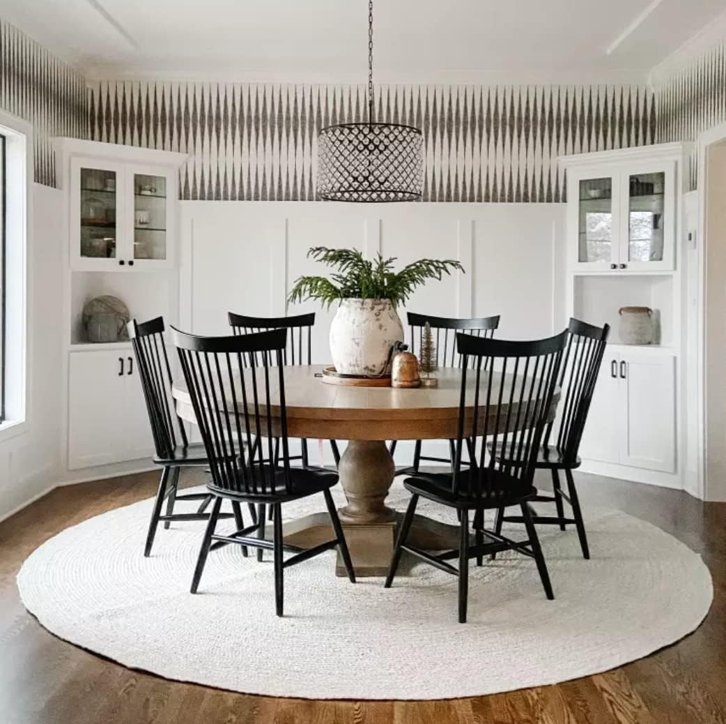 6ft Off-White Reversible Braided Jute Round Rug