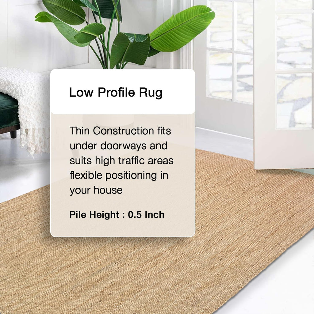 6ft Reversible Braided Natural Jute Round Rug