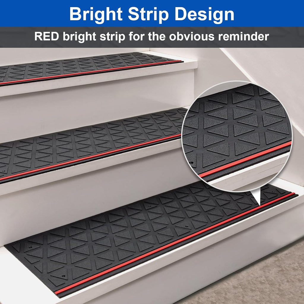 3pc Non-Slip Rubber Stair Treads 35x10 Inch