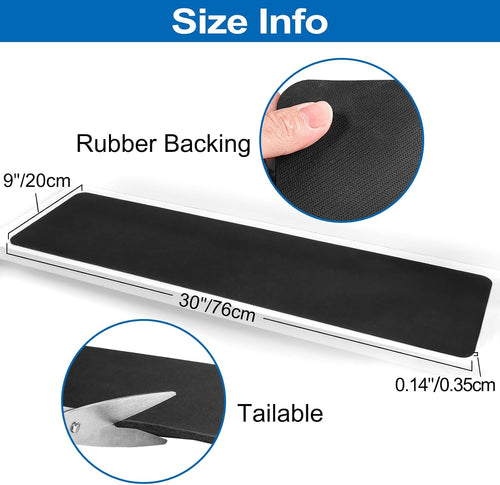 15pc Black Rubber Backed Stair Treads 30x8 Inch