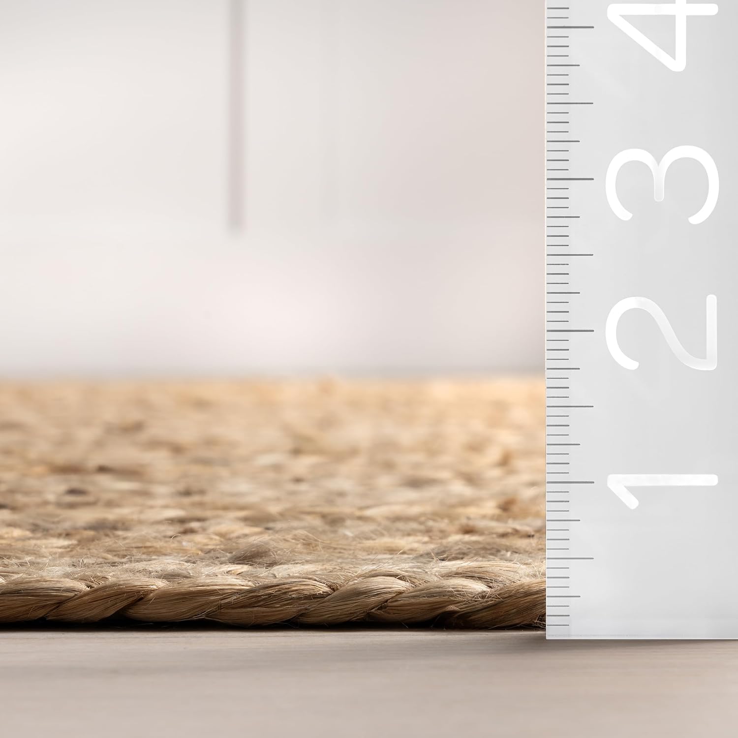 7ft Solid Hand Woven Jute Round Rug
