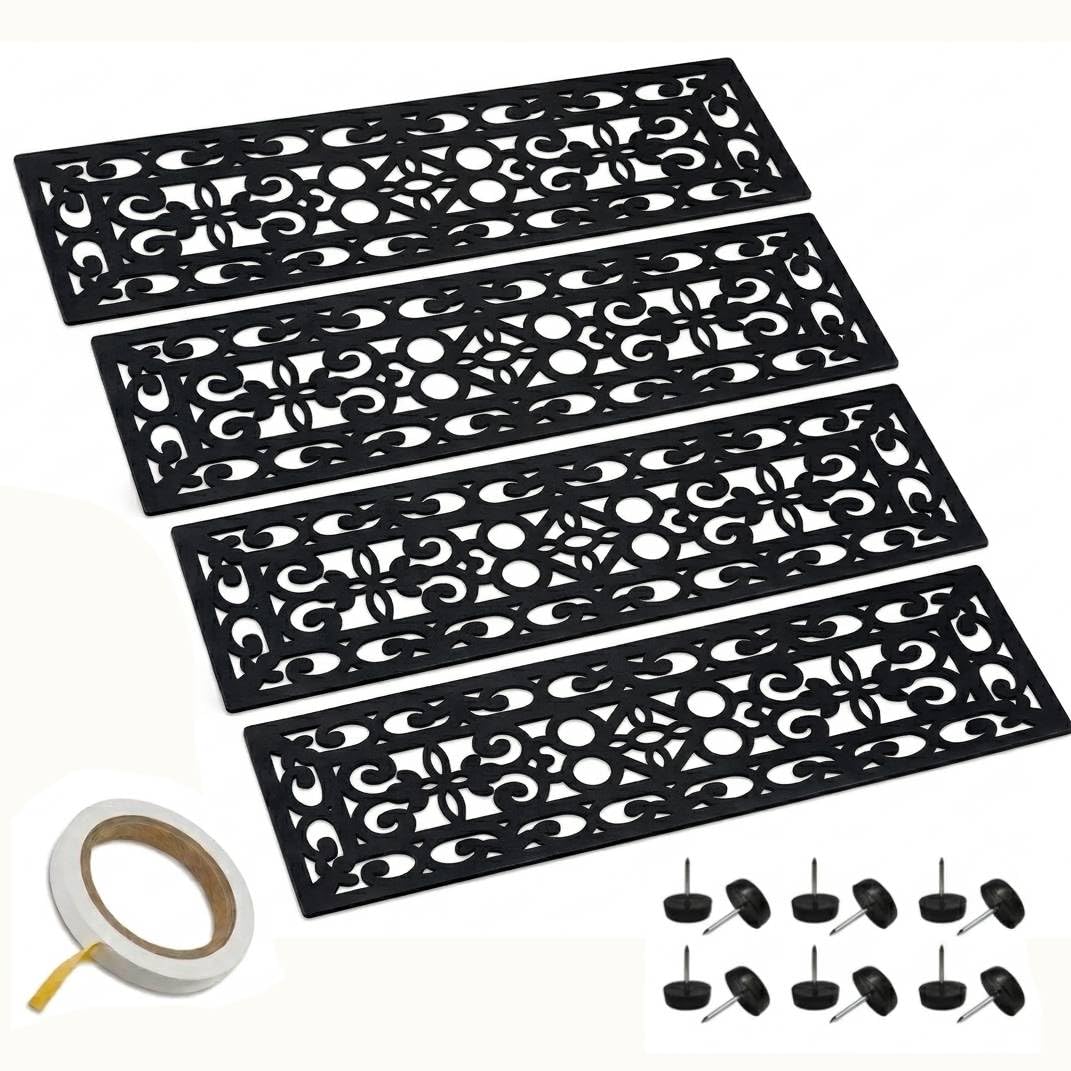 4pc Sunflower Rubber Non-Slip Stair Treads