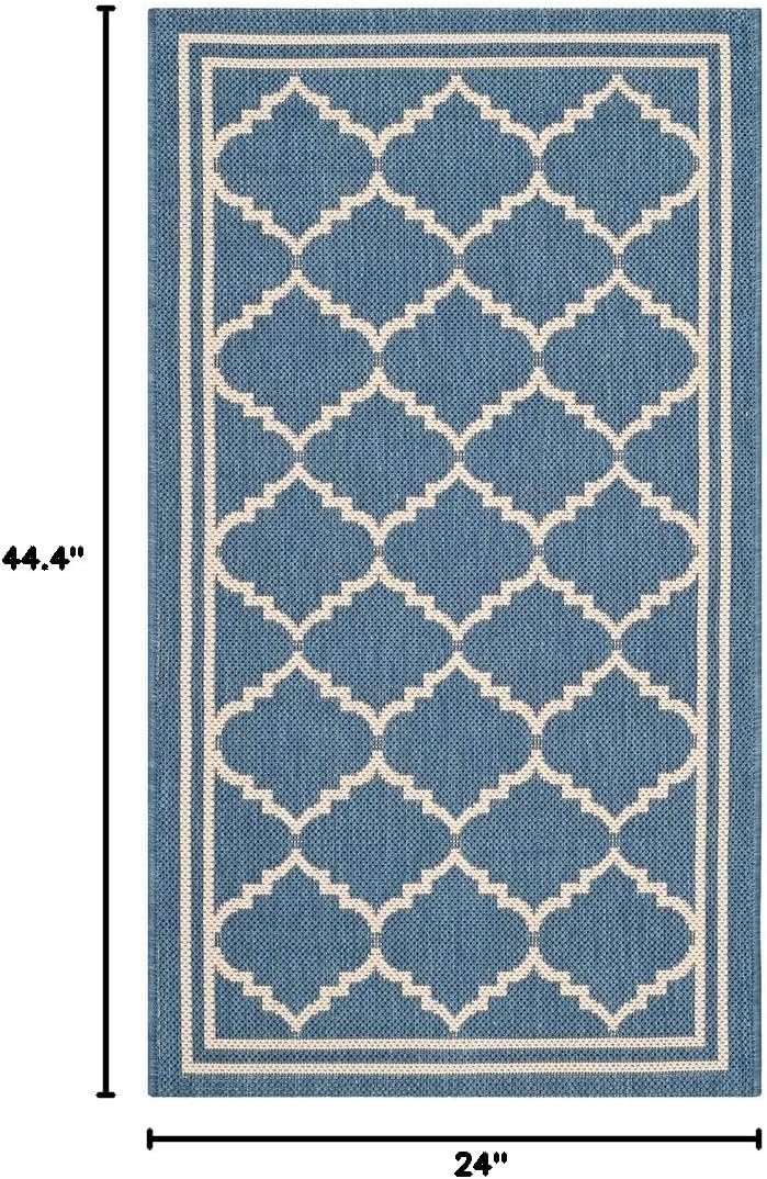 SAFAVIEH Courtyard Blue Beige Rug
