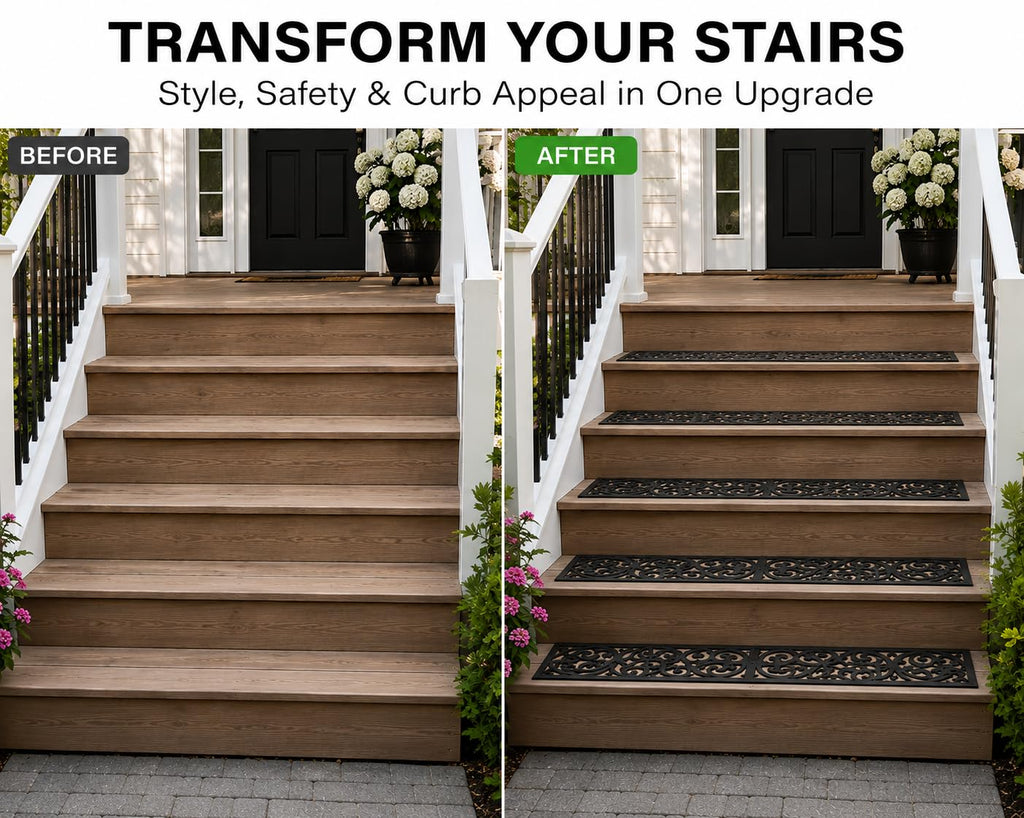 4pc Sunflower Rubber Non-Slip Stair Treads