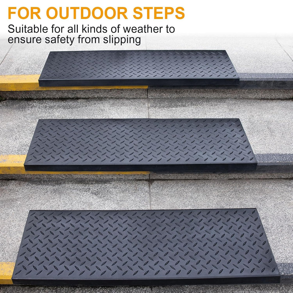 3pc Black Spurtar Rubber Stair Treads