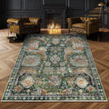 Green Vintage Tribal Washable Rug