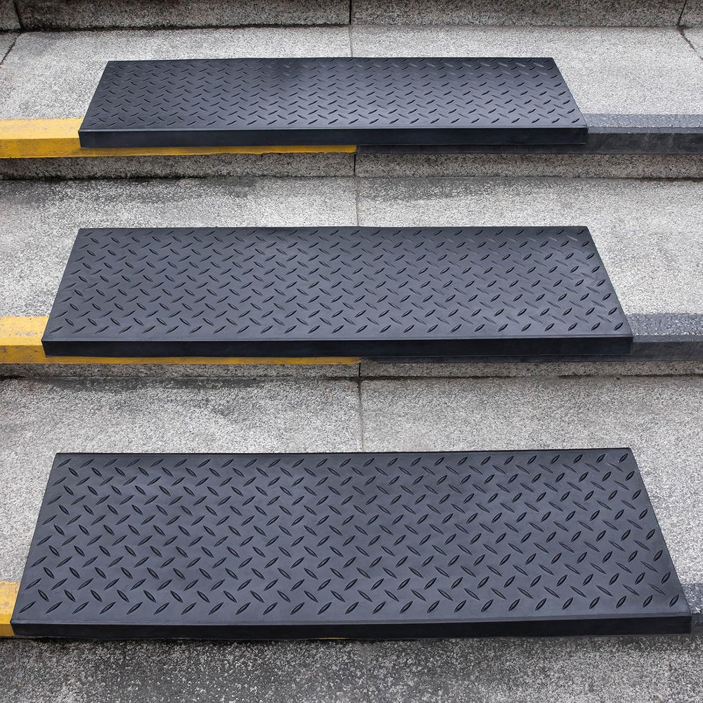 3pc Black Spurtar Rubber Stair Treads
