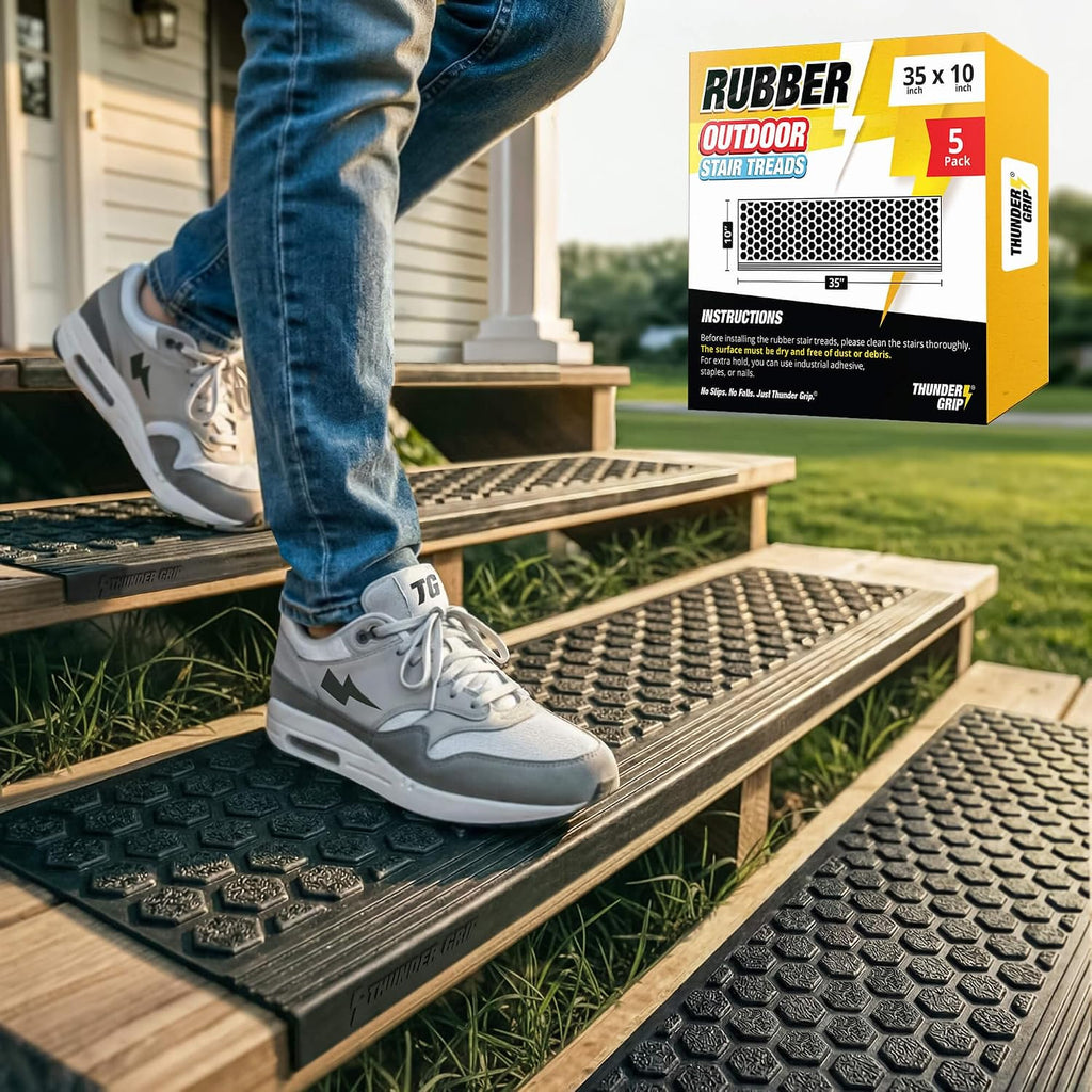 5pc Thunder Grip Rubber Stair Treads