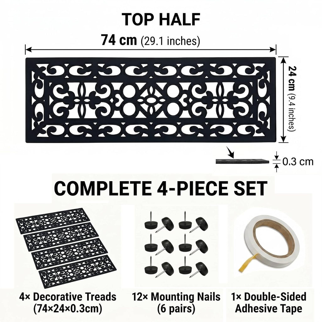 4pc Sunflower Rubber Non-Slip Stair Treads