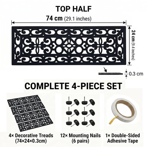 4pc Sunflower Rubber Non-Slip Stair Treads