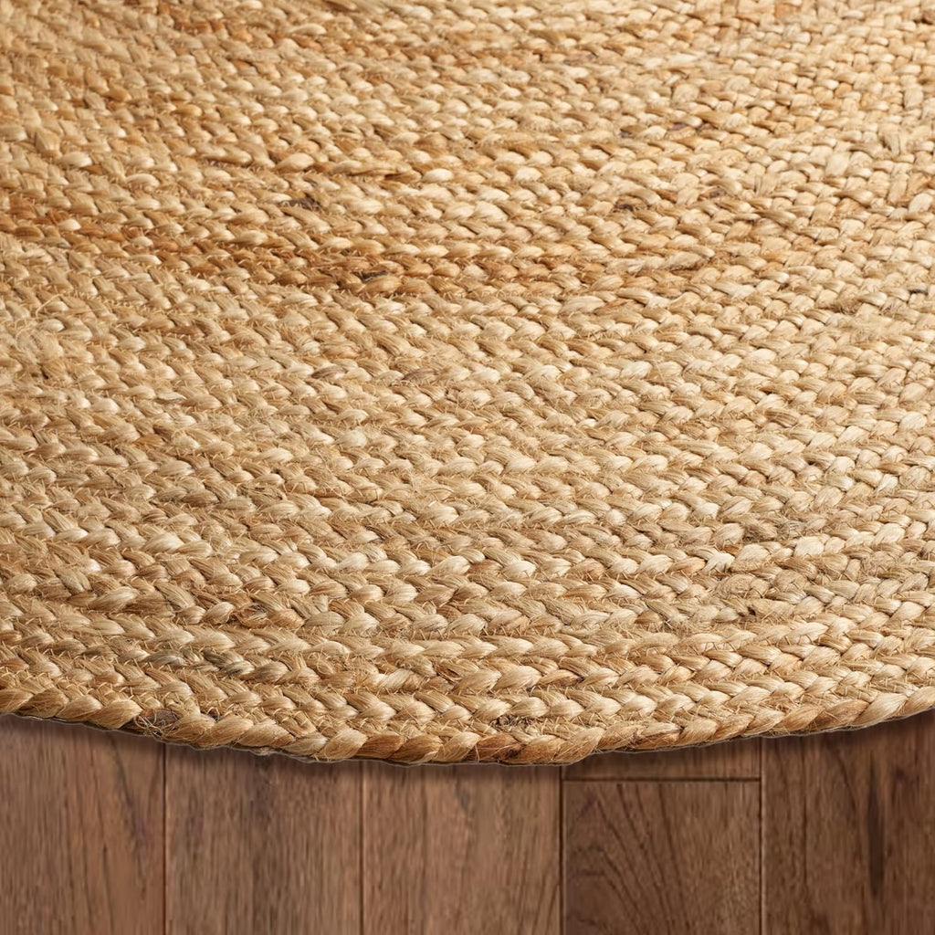 6ft Reversible Braided Natural Jute Round Rug