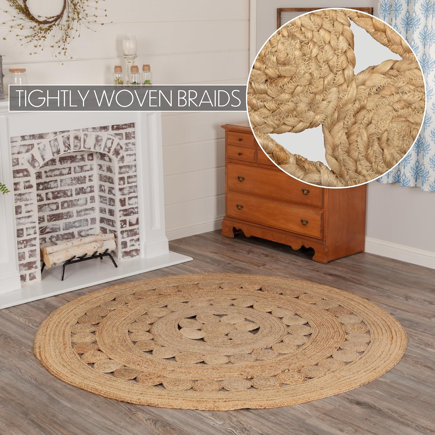 6ft VHC Brands Celeste Braided Jute Round Rug