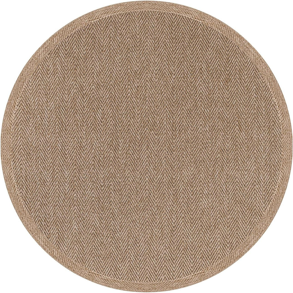 6ft Herringbone Washable Jute Round Rug