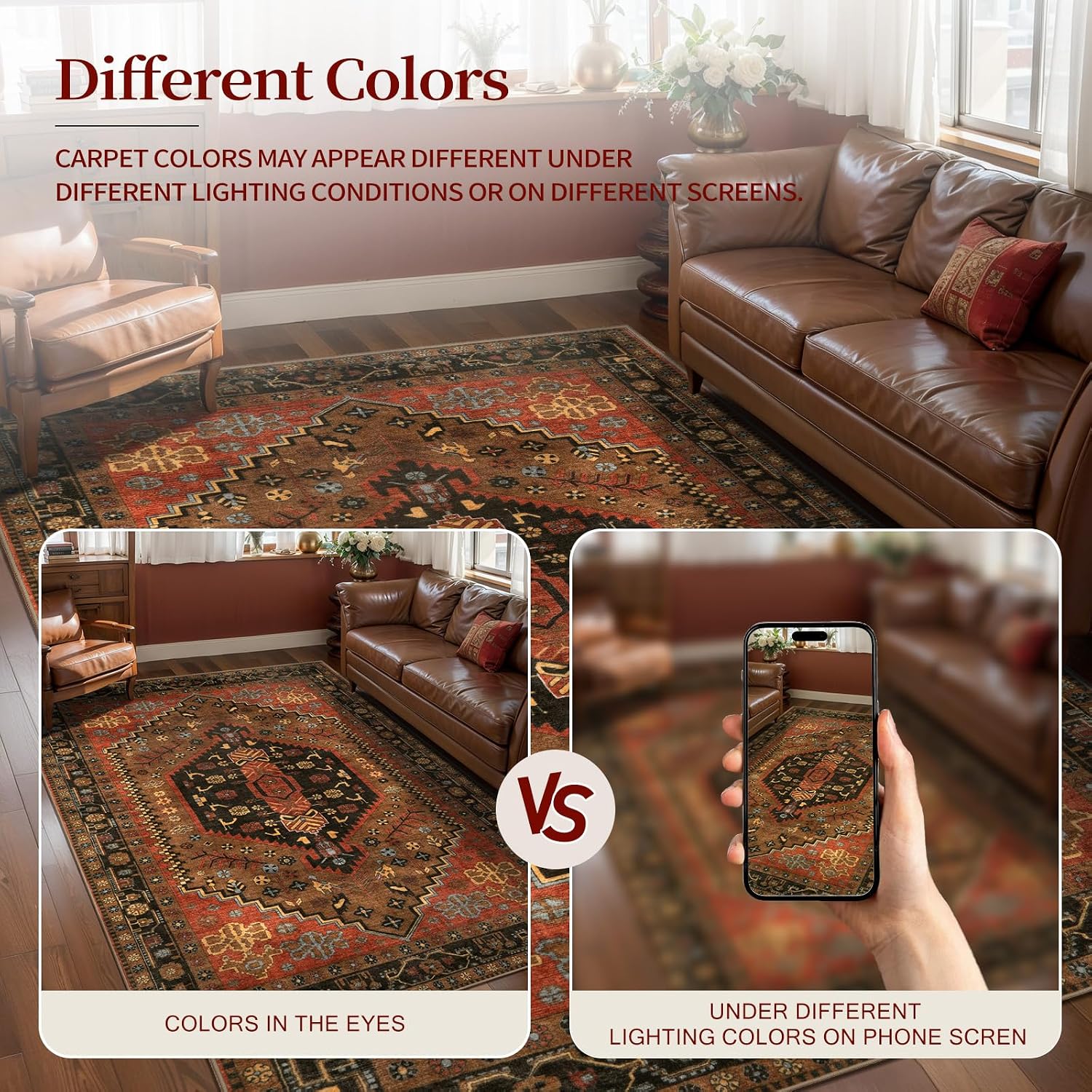 Ciicool Vintage Washable Area Rug