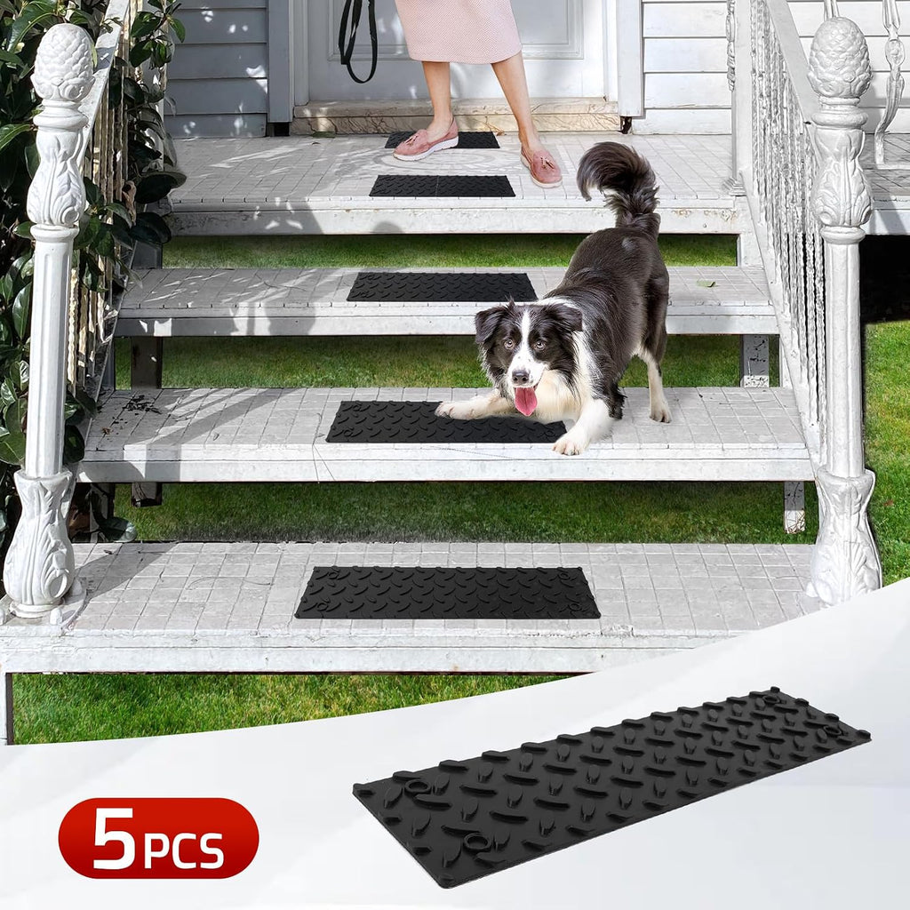 5pc Black ROBLOCK Rubber Stair Treads
