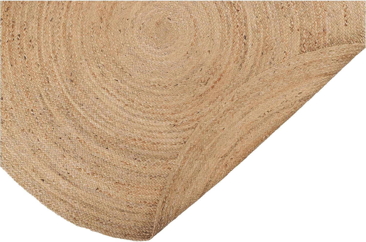 5ft Reversible Braided Natural Jute Round Rug