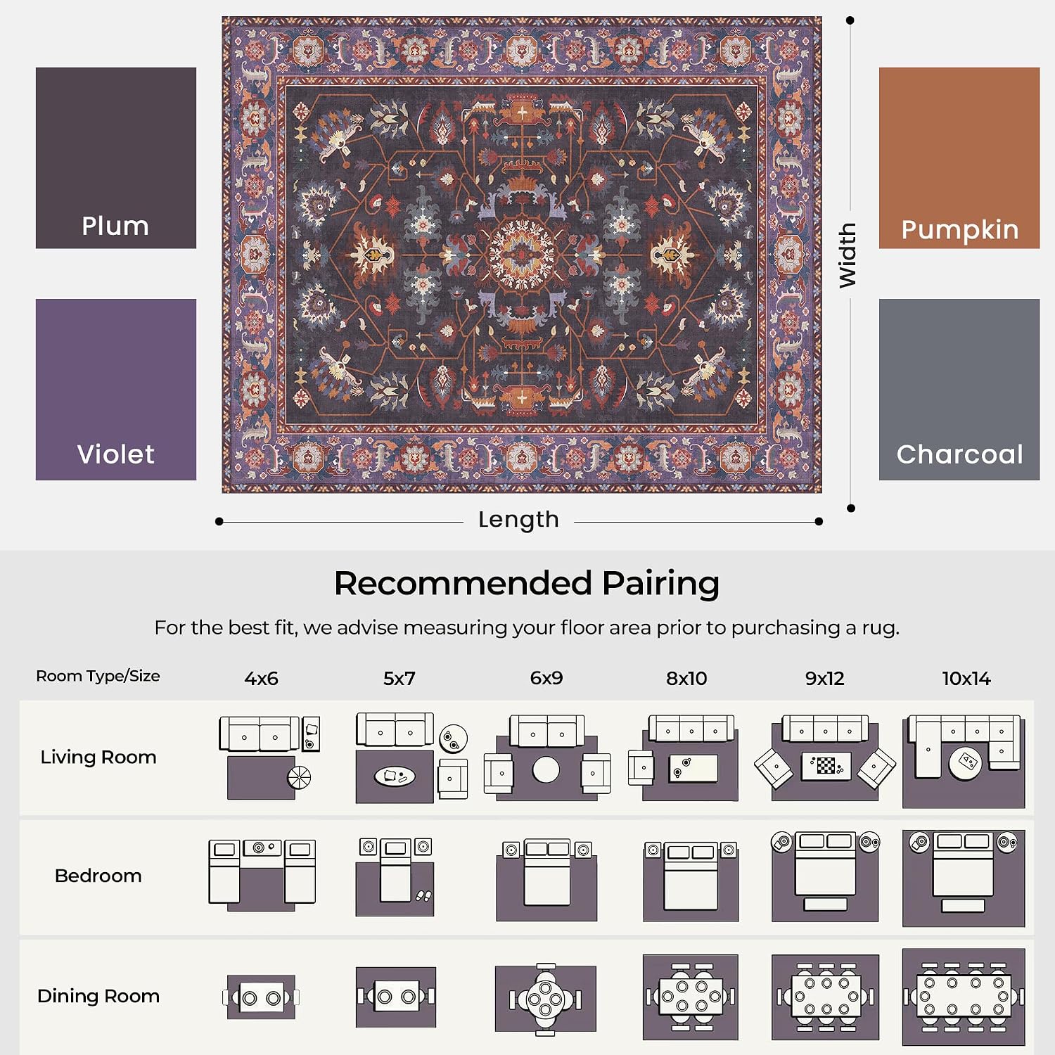 Kokia Nova Violet Floral Area Rug
