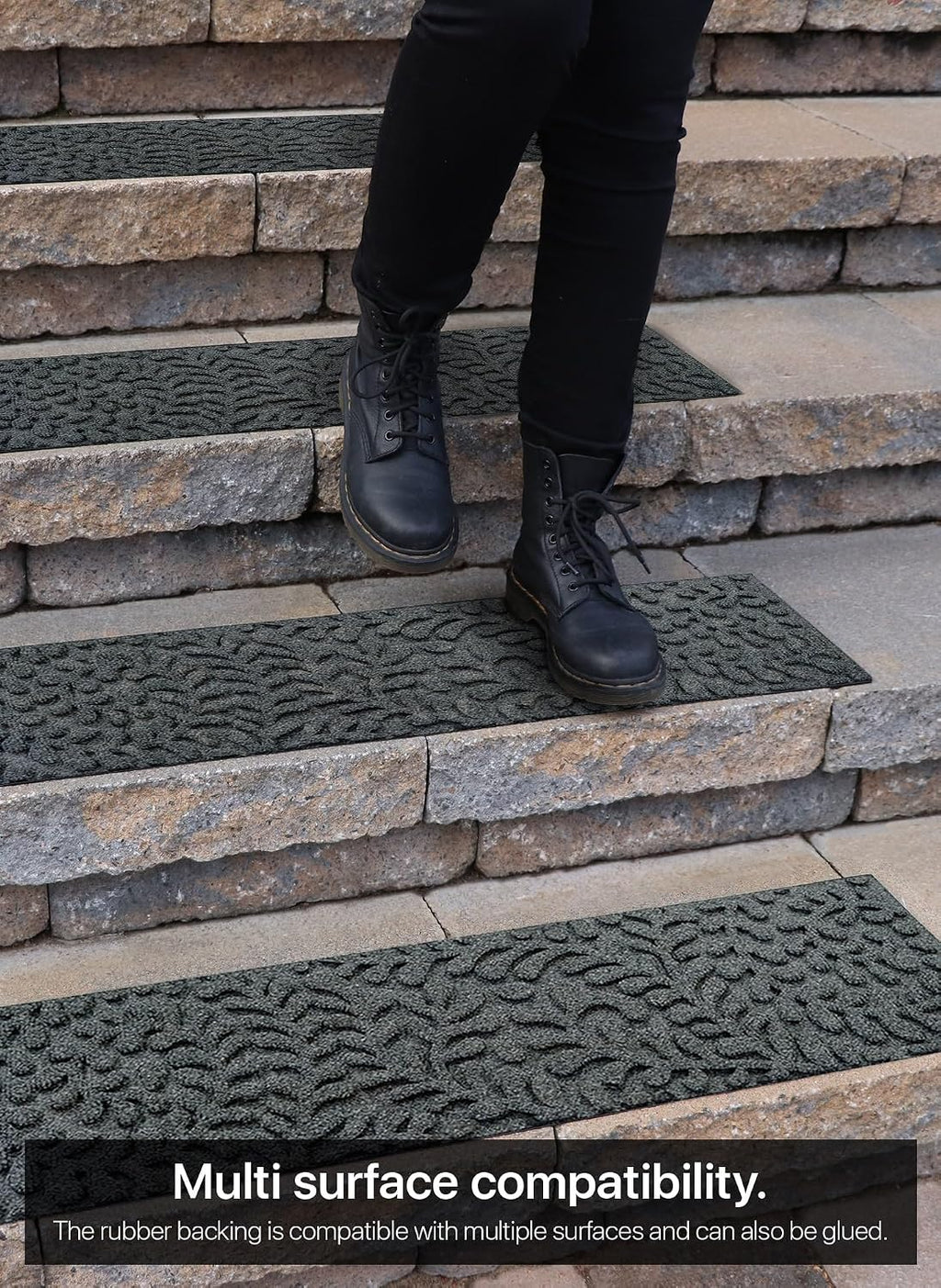 6pc FINEHOUS Floral Grey Stair Treads