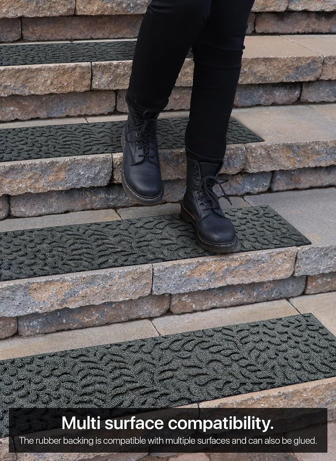 6pc FINEHOUS Floral Grey Stair Treads