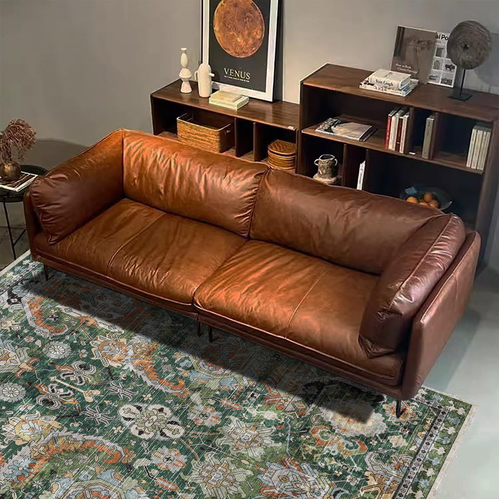 Green Vintage Tribal Washable Rug