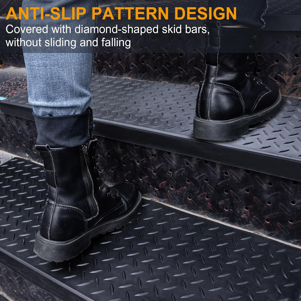 3pc Black Spurtar Rubber Stair Treads