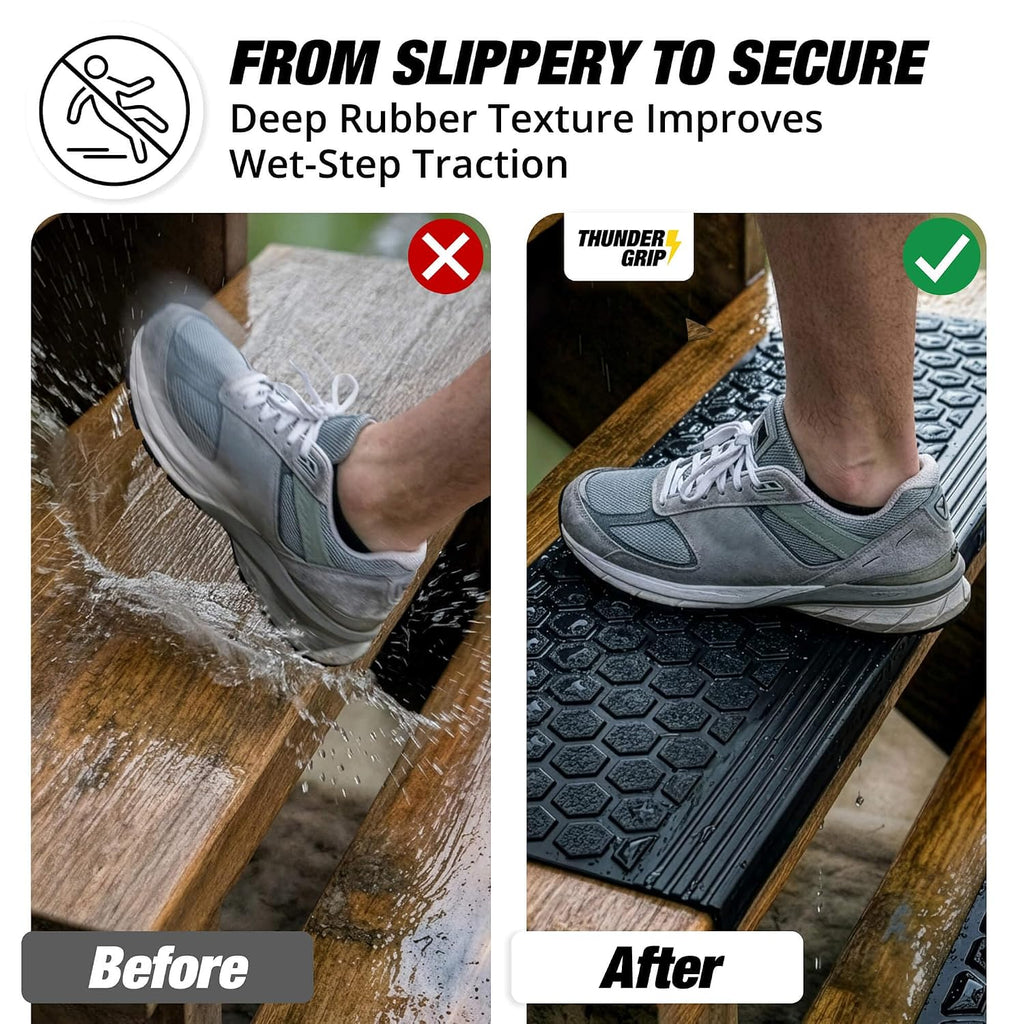 5pc Thunder Grip Rubber Stair Treads