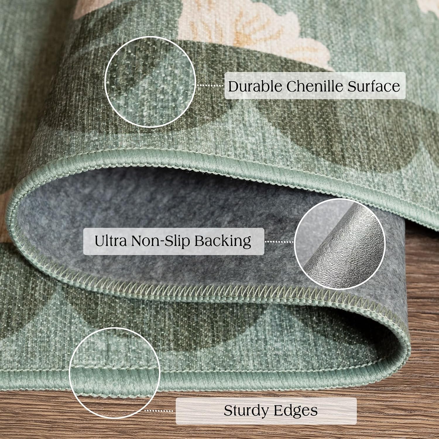 Sage Green Floral Front Door Mat