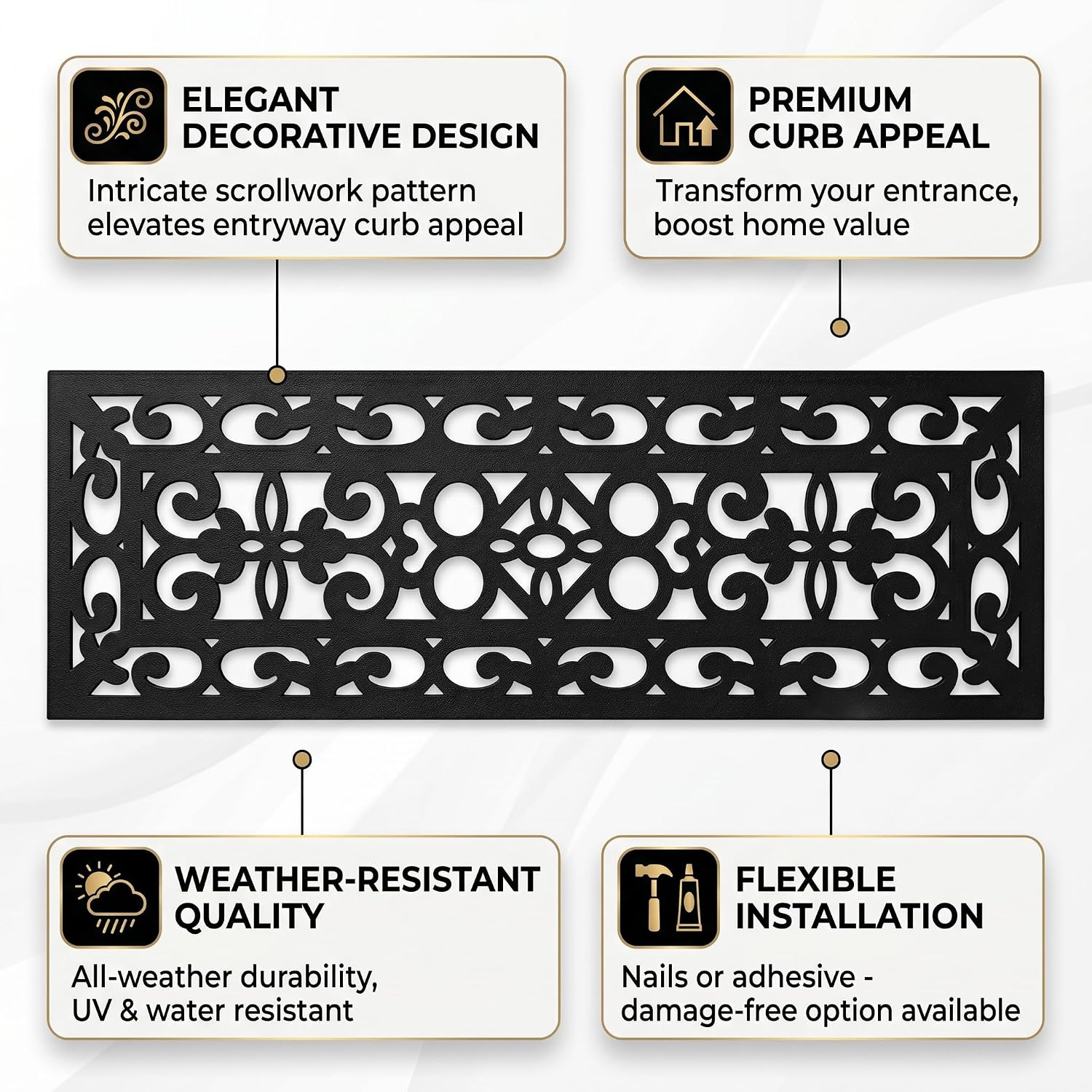 4pc Sunflower Rubber Non-Slip Stair Treads