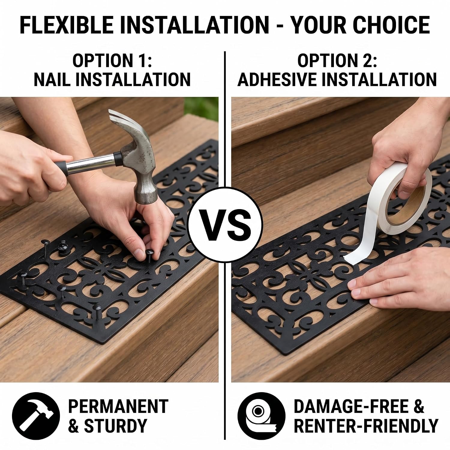 4pc Sunflower Rubber Non-Slip Stair Treads