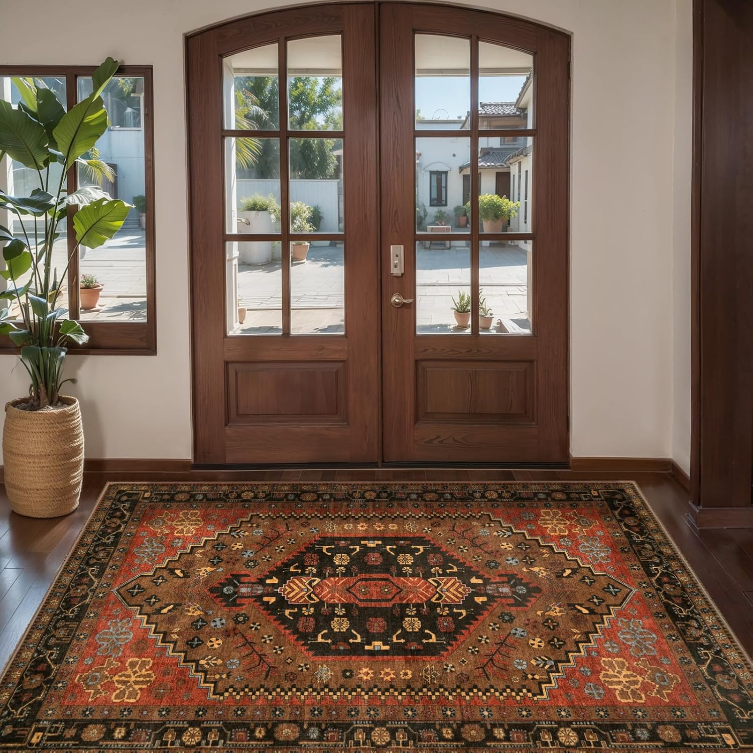 Ciicool Red Boho Area Rug