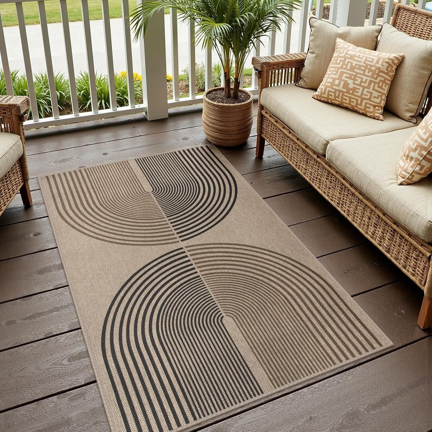 Rugalia Jute Boho Rainbow Rug