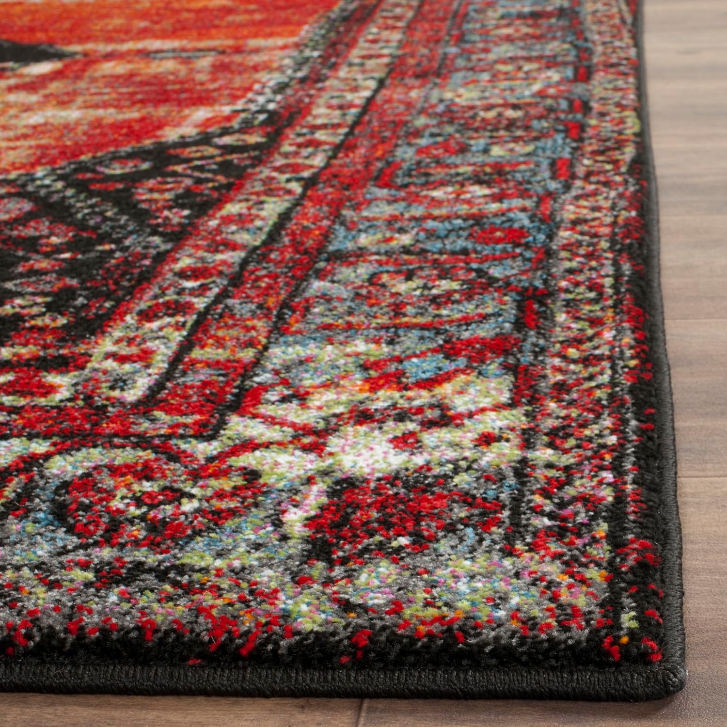 Vintage Hamadan Orange Multi Rug