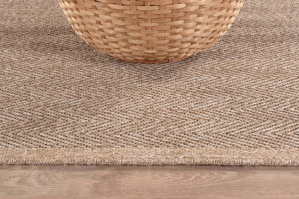 6ft Herringbone Washable Jute Round Rug