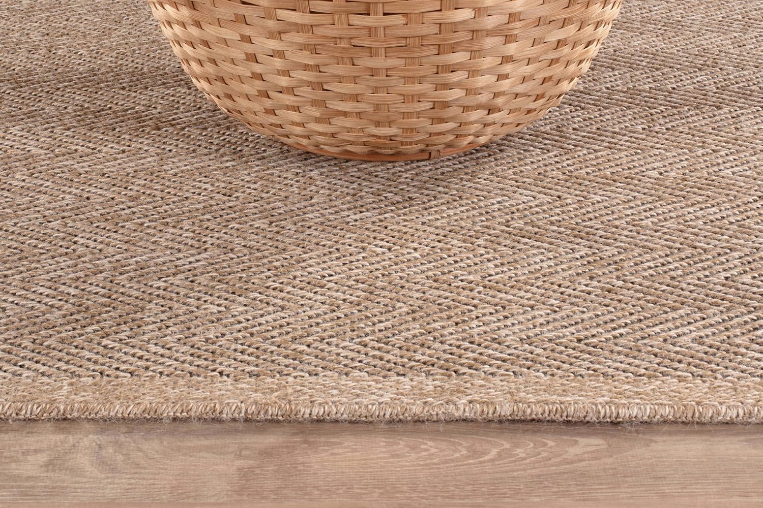 6ft Herringbone Washable Jute Round Rug