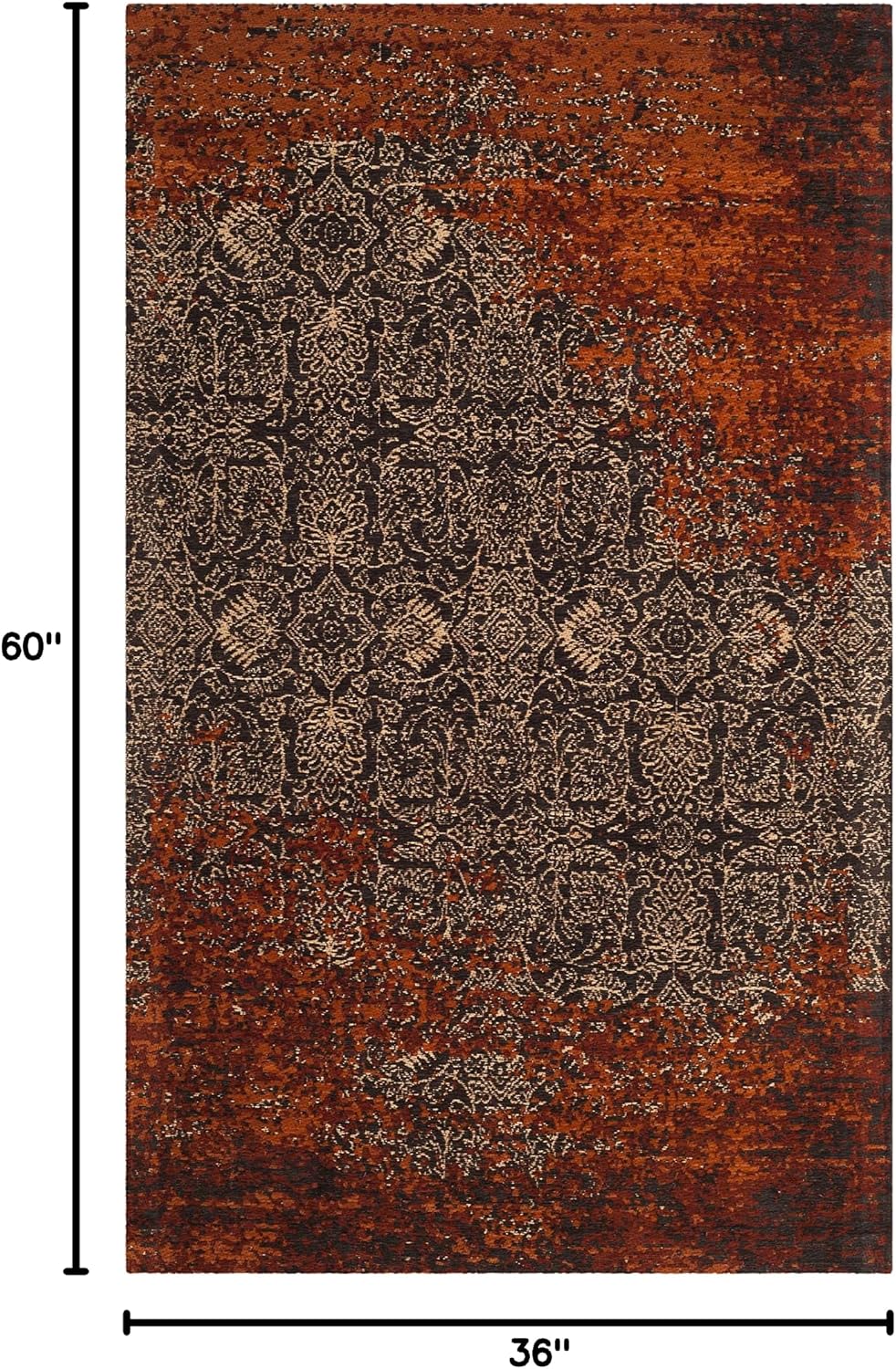 Rust Brown Vintage Accent Rug