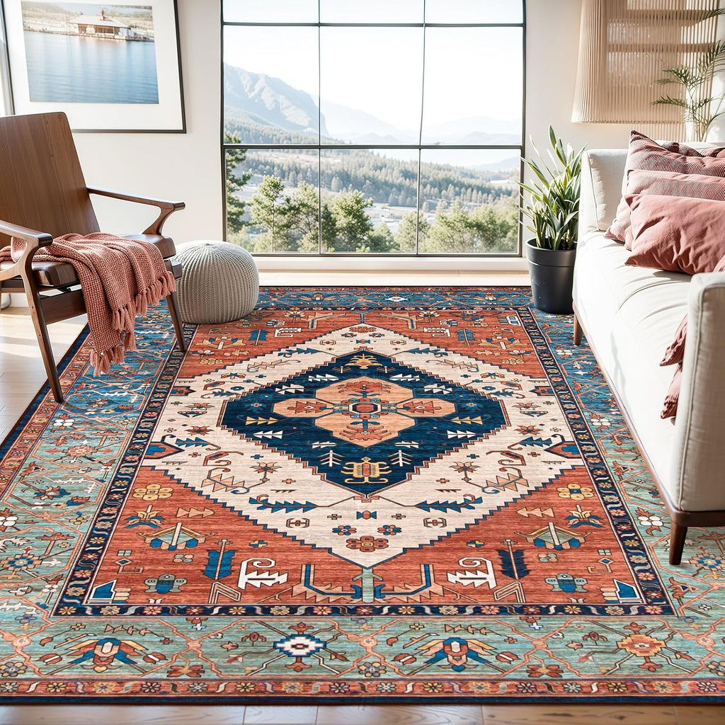 Lahome Boho Rust Large Area Rug