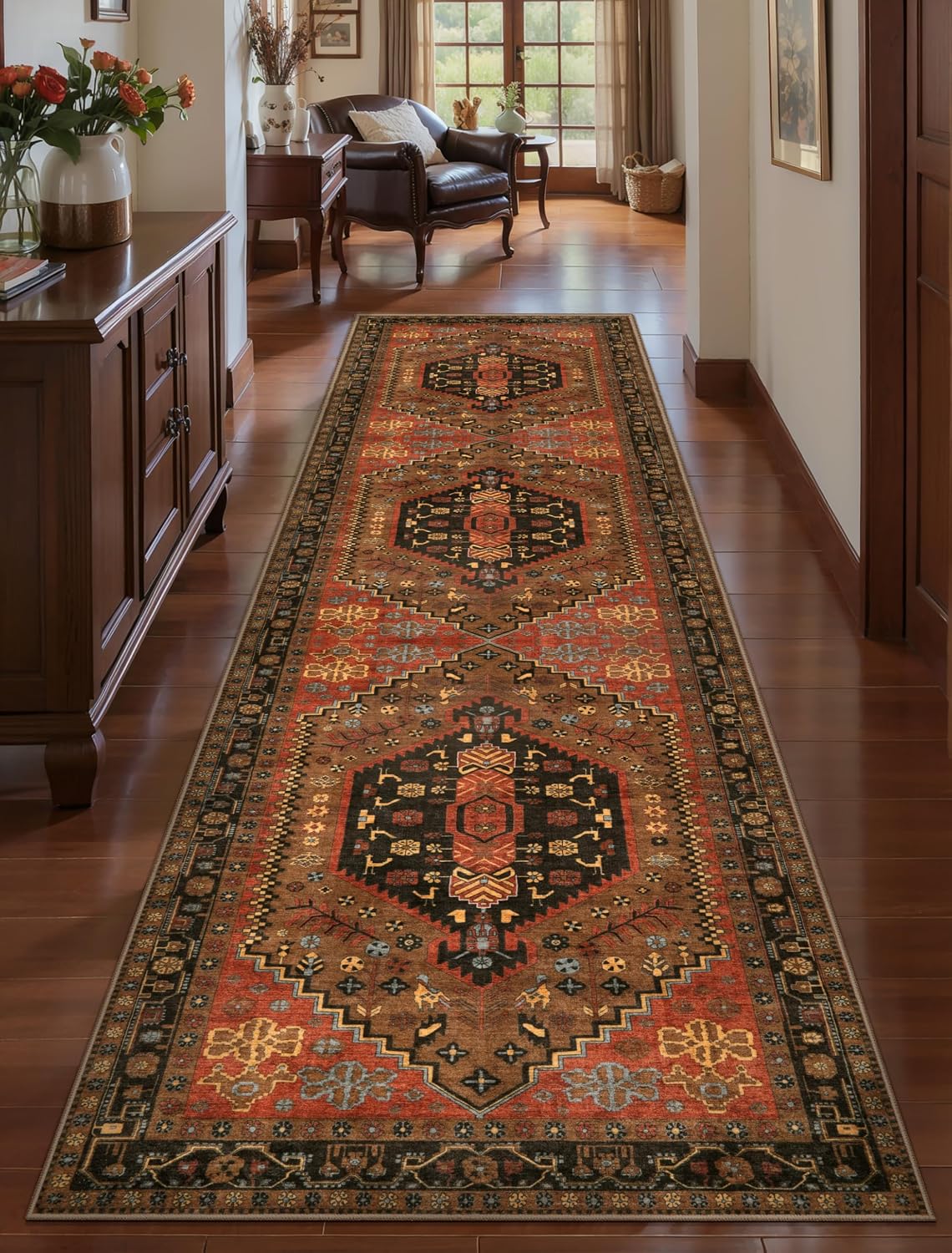 Ciicool Red Boho Area Rug