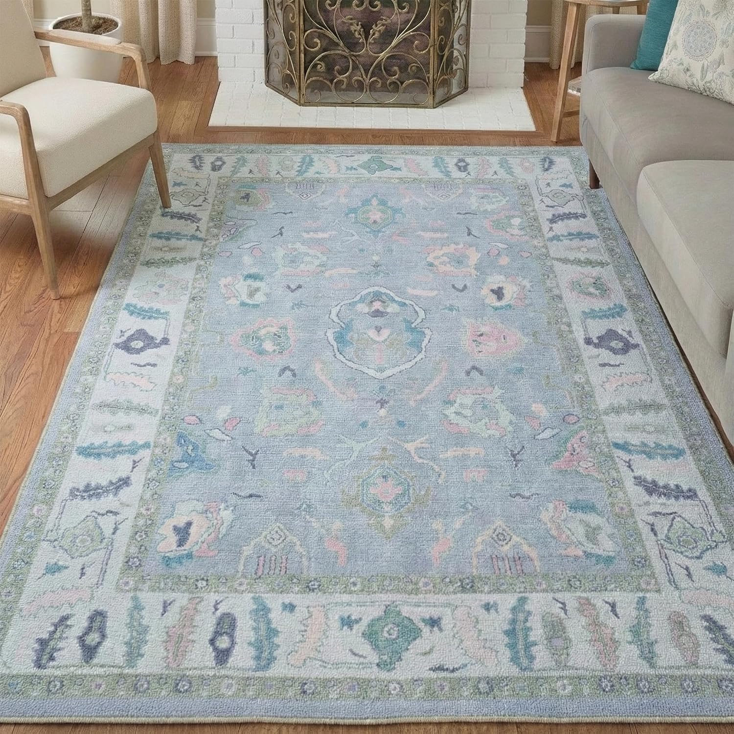 Fame Rugs Lavender Oushak Area Rug
