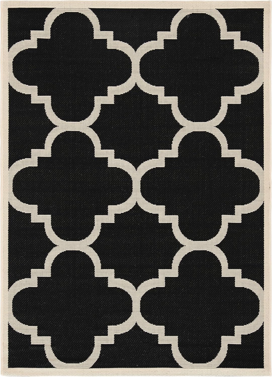 SAFAVIEH Courtyard Black Beige Rug