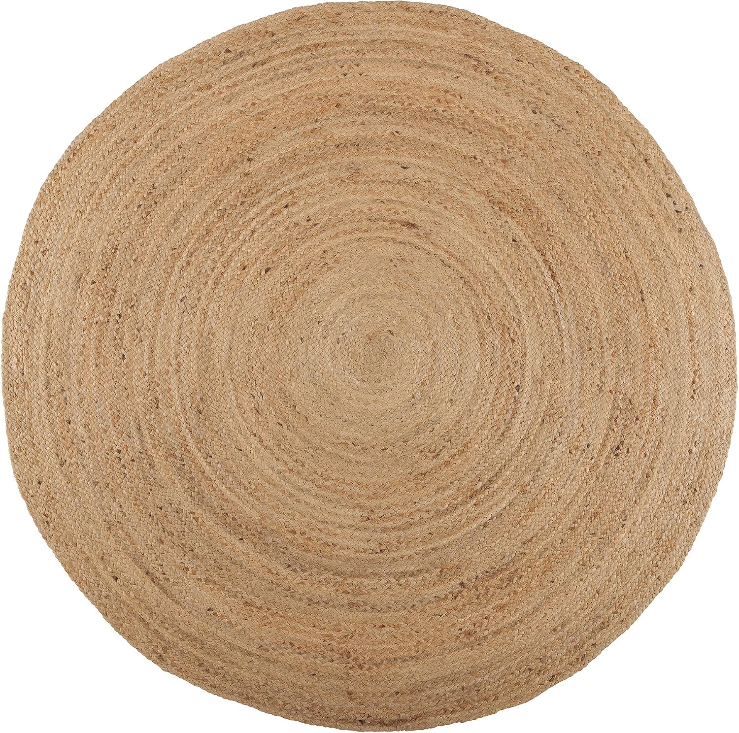 5ft Reversible Braided Natural Jute Round Rug