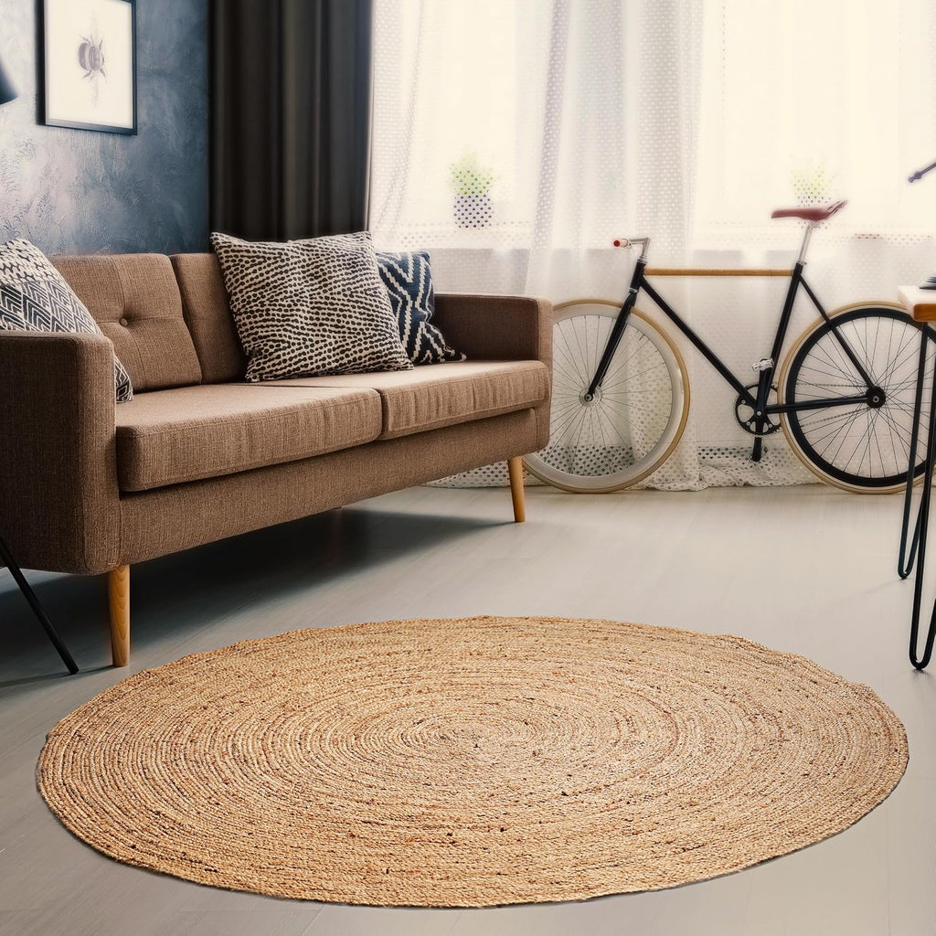 5ft Reversible Braided Jute Round Rug
