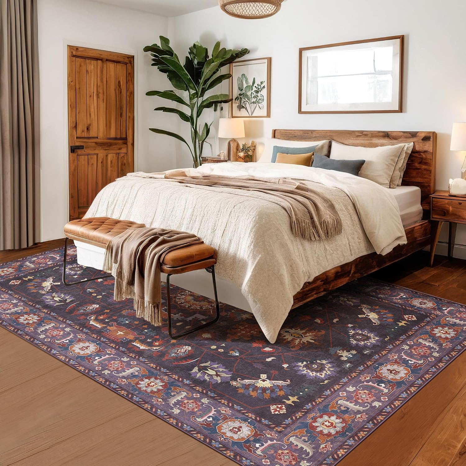 Kokia Nova Violet Floral Area Rug