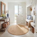 6ft Natural Braided Flat Weave Jute Rug