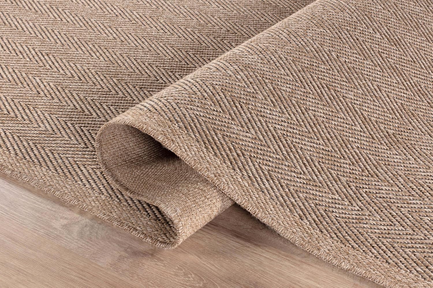 6ft Herringbone Washable Jute Round Rug