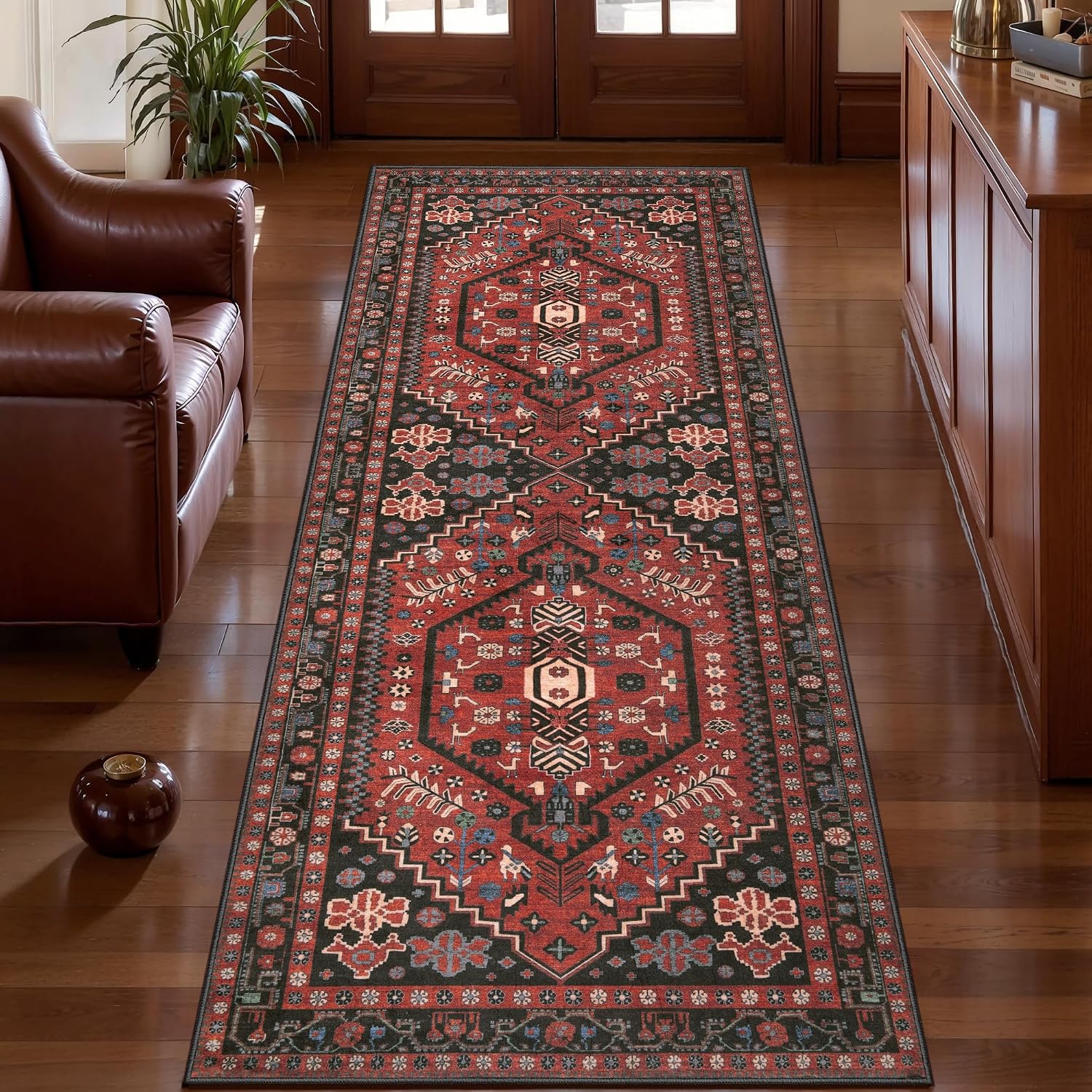 Ciicool Red Boho Area Rug
