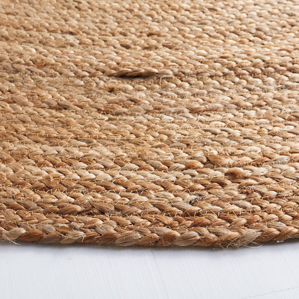 6ft Natural Braided Flat Weave Jute Rug