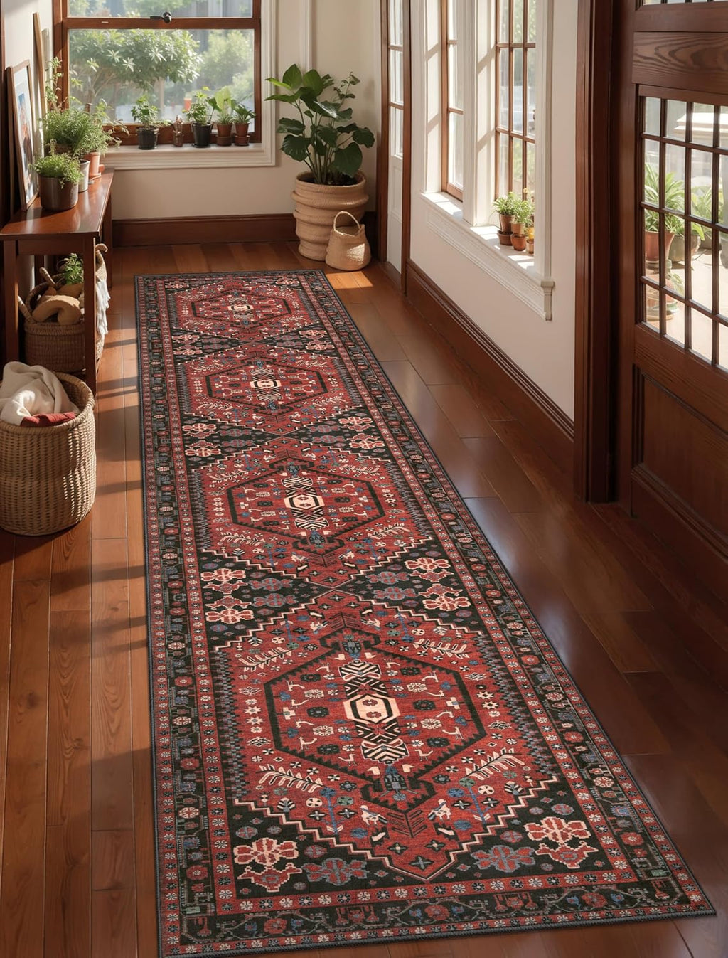 Ciicool Red Boho Area Rug